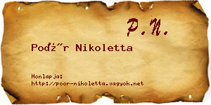 Poór Nikoletta névjegykártya